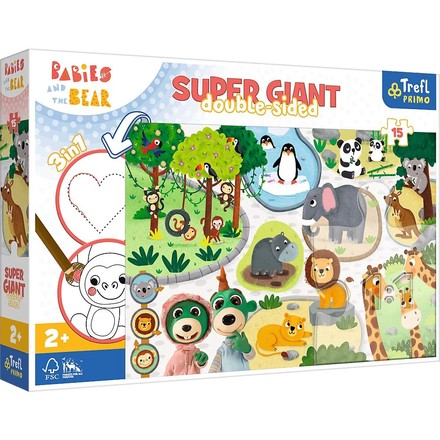 Пазлы-раскраска Trefl Super Giant: Дети в зоопарке 15 шт. (42000)