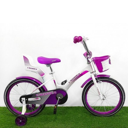 Велосипед детский Crosser Kids Bike 16 дюймов бело-фиолетовый (KBS-3/16WVT)