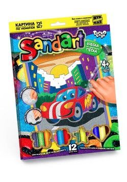 Набор для творчества Danko Toys Фреска из песка SandArt Тачки (укр.) (SA-01-01)