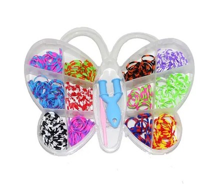 Набір для творчості гумки для плетіння браслетів в коробці метелик (KS0725)