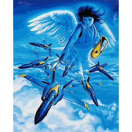 Картина-раскраска по номерам Strateg Ангел охранник Украины 40х50 (SY6933)