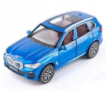 Іграшкова моделька АвтоСвіт позашляховик BMW X5 1:32 інерційна, металева, взаємодіючі елеминти кузова блакитна (AP-1755BL)