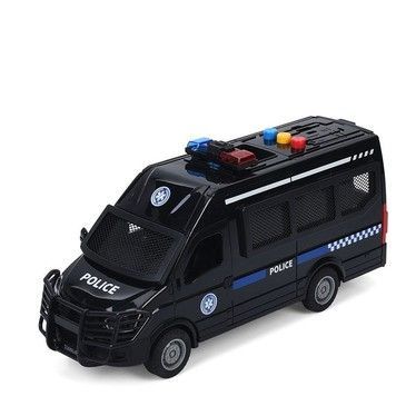 Іграшкова машинка Police Ambulance фургон масштаб 1:16 інерційний із світло-звуковими ефектами чорна (215C-1D)