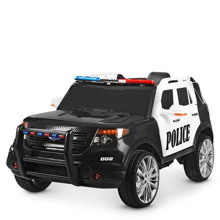 Електромобіль Police Ford з пультом керування і гучномовцем чорно-білий (M3259EBLR-1-2)