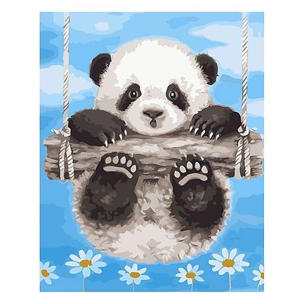 Картина для рисования по номерам Стратег Маленькая панда 30х40см (SV-0033)