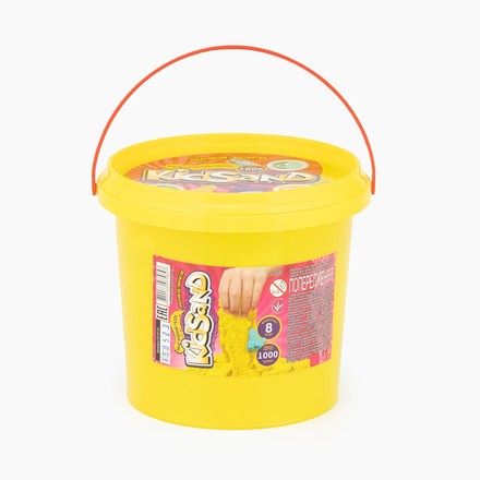 Кинетический песок Danko Toys KidSand 1000гр с пасочками желтый (KS-01-01YL)