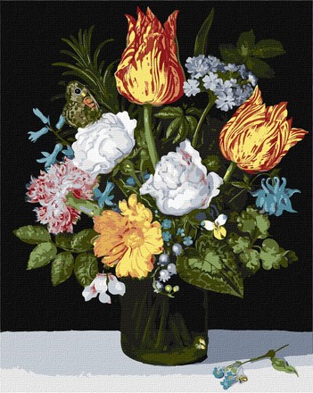 Картина-раскраска Идейка по номерам Натюрморт с цветами в стакане 40х50 (KHO3223)