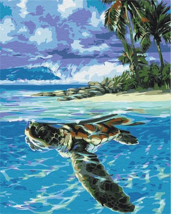 Картина за номерами Brushme Тропічна черепаха 40х50 (BS51422)