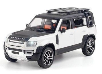 Машинка АвтоСвіт Land Rover Defender 1:24 металева інерційна із світло-звуковими ефектами біла (AP-1833WT)