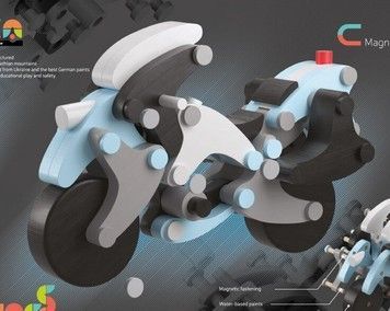 Дерев'яний конструктор Cubika Мотоцикл поліцейський LM-3 83 деталей (11643)