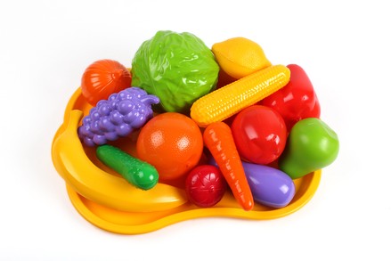 Игрушечный набор ТехноК декоративные овощи и фрукты на подносе (TH5347)