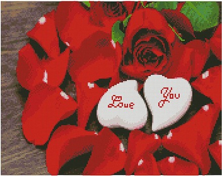 Картина за номерами з алмазною мозаїкою Стратег Червоні троянди кохання 40х50см (FA11871)