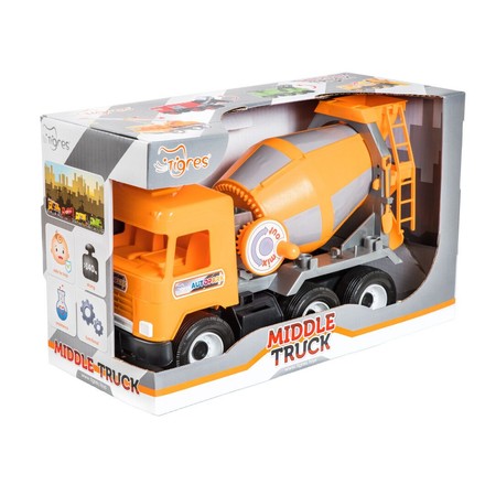 Детская игрушка Tigres Middle truck бетоносмеситель оранжевый (39311)