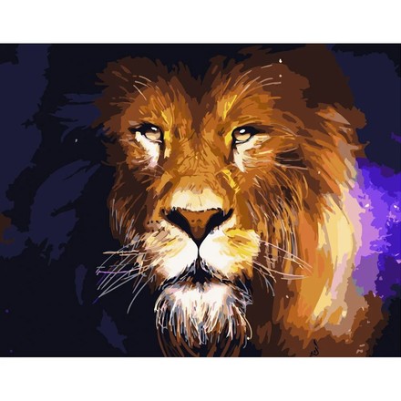 Картина-розмальовка за номерами Strateg Цар звірів 40х50 (GS379)