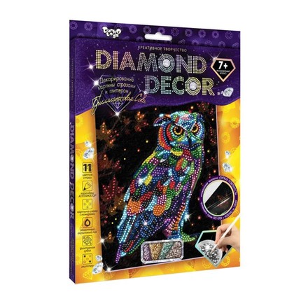 Набір Danko Toys діамантова картина для дітей Diamond Decor Сова (рос.) (DD-01-09)