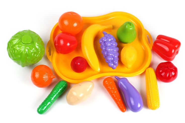 Іграшковий набір ТехноК декоративні овочі і фрукти на підносі (TH5347)
