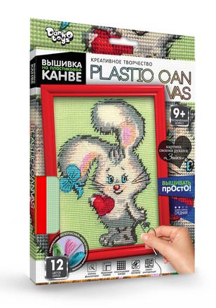 Вышивка на пластиковой канве Danko Toys PLASTIC CANVAS Зайка (рус.) (PC-01-07)