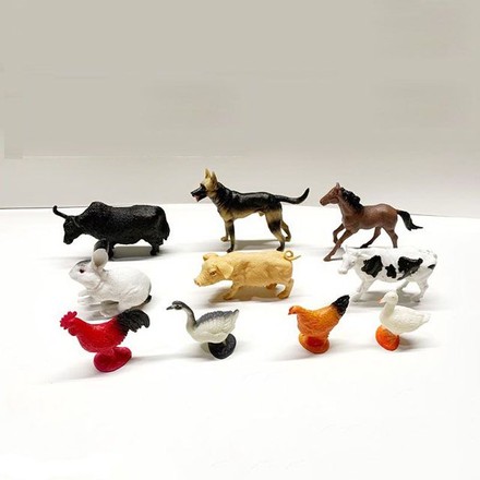 Набір іграшкових фігурок свійські тварини 10 шт (2067B)