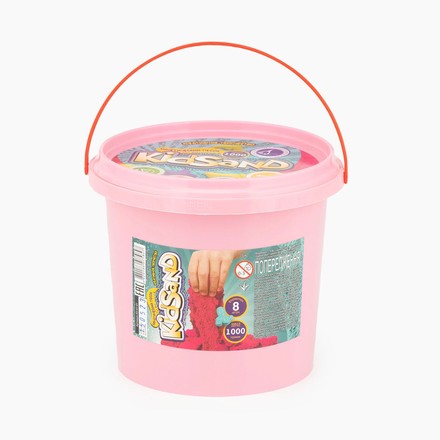 Кинетический песок Danko Toys KidSand 1000гр с пасочками розовый (KS-01-01PN)