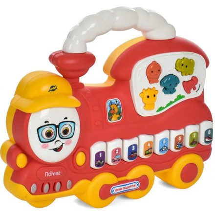 Іграшка Limo Toy Музичне піаніно друзі ДоРеМішки Паротяг червоний 20 см (FT0038AB-RD)
