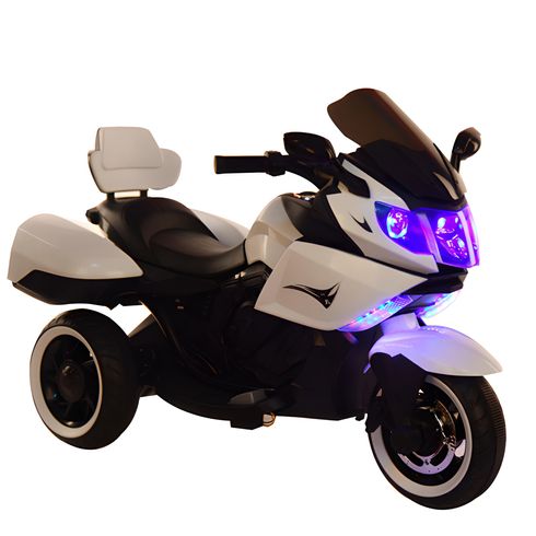 Дитячий електромобіль Tilly Мотоцикл із звуковими ефектами білий (T-7224WT)