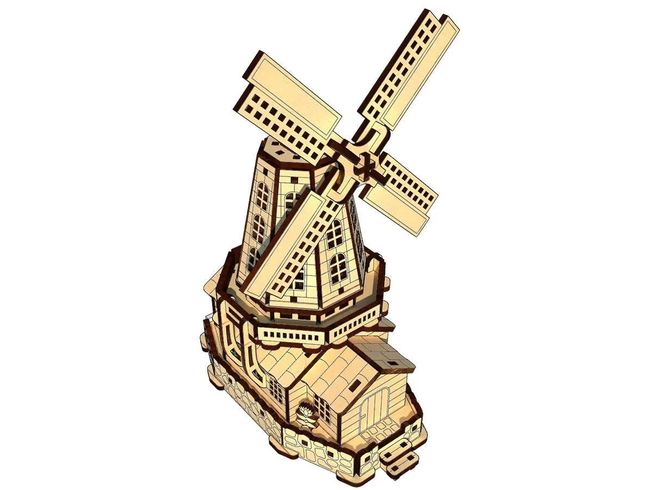 3D Пазли PAZLY дерев'яний конструктор Голандський млин 104 дет (OPZ-025)