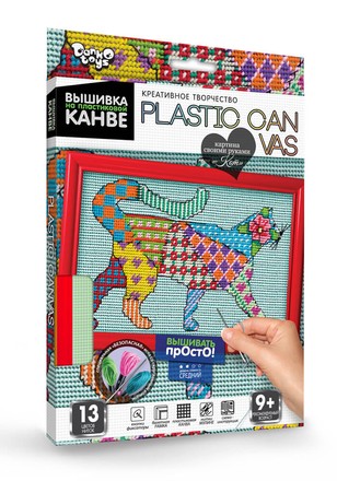 Вишивка на пластиковій канві Danko Toys PLASTIC CANVAS Кіт (рос.) (PC-01-08)