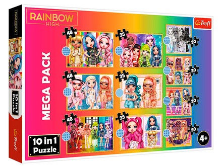 Пазли Trefl Rainbow High 10в1 Колекція модних ляльок  (96000)