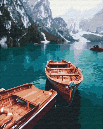 Картина по номерам Brushme Лодки на альпийском озере 40х50 (BS51602)