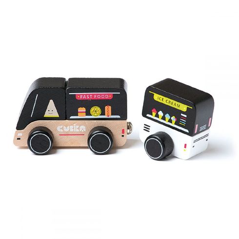Дерев'яна іграшка Cubika Машинка Подорожуюче кафе (15542)