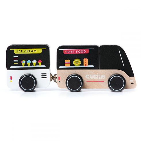 Дерев'яна іграшка Cubika Машинка Подорожуюче кафе (15542)