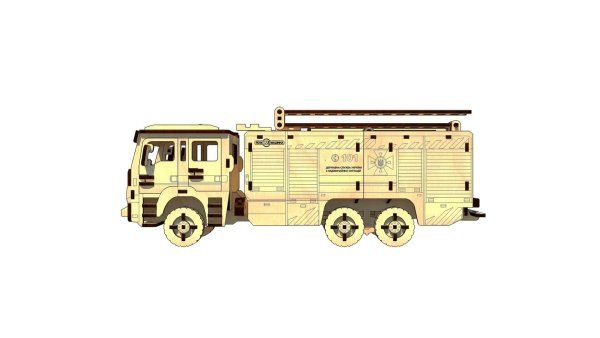 3D пазлы PAZLY деревянный конструктор Пожарная машина (UPZ-008)