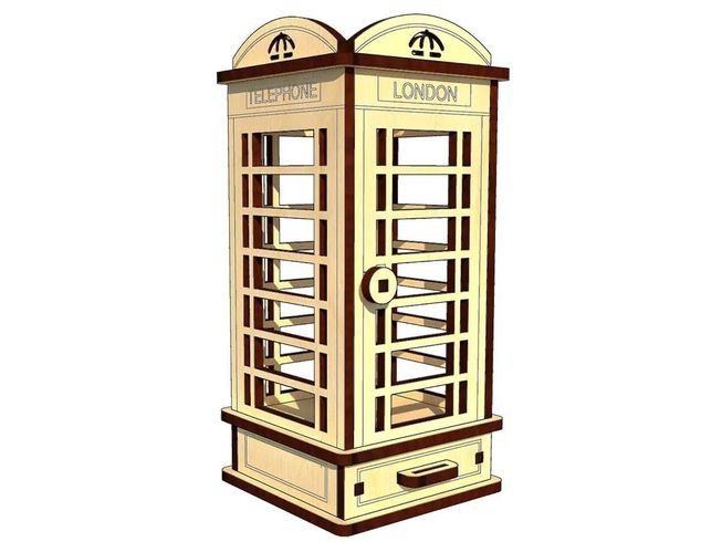 3D Пазли PAZLY дерев'яний конструктор Лондонський телефон 22 дет (OPZ-030)