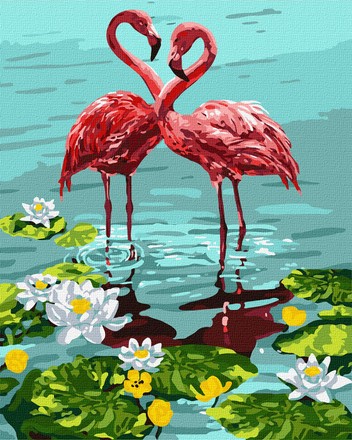 Картина-раскраска Идейка по номерам Пара фламинго 40х50 (KHO4144)