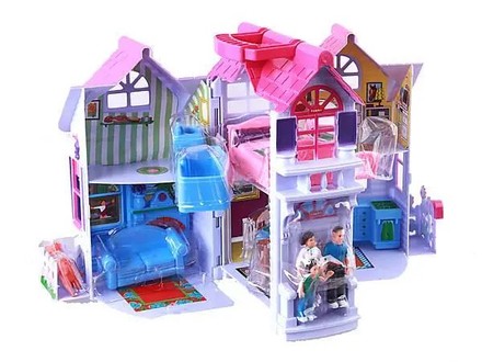 Будиночок для ляльок з меблями та фігурками розкладний (611/PL519-0801)