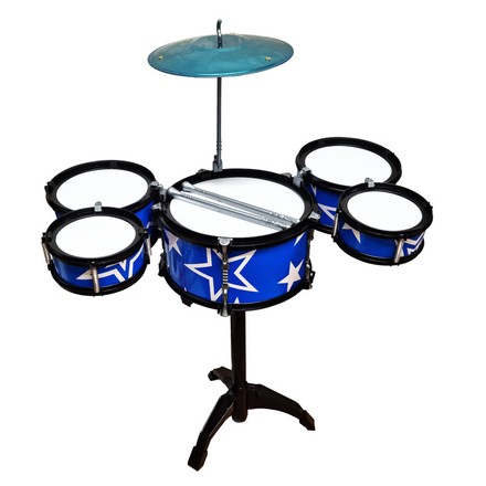 Іграшкова барабанна установка Drum Set Jazz 5 барабанів синя (1688BL)