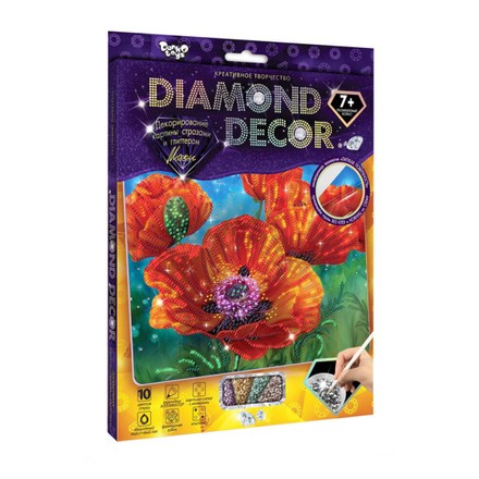 Набір Danko Toys діамантова картина для дітей Diamond Decor Маки (рос.) (DD-01-04)
