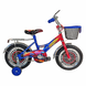 Велосипед двухколесный (+2 ролика) в стиле м/ф "Тачки" детский 14" с корзиной синий (TCH-14BL)