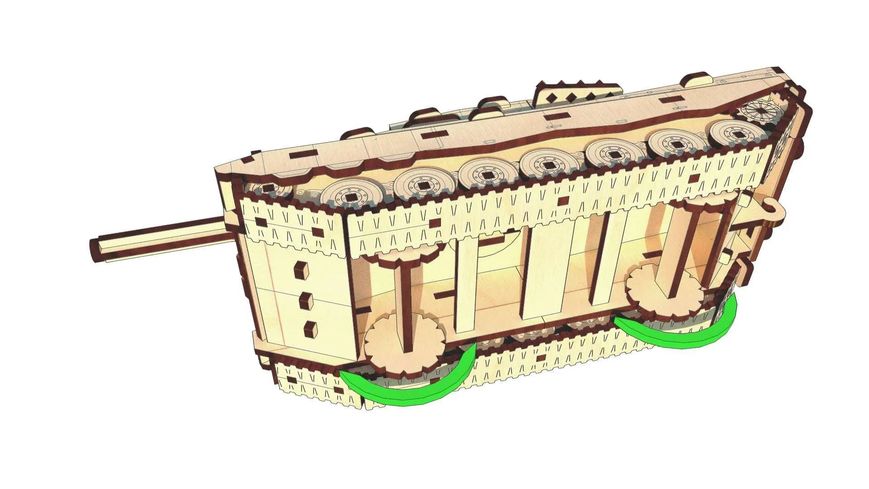3D пазли PAZLY дерев'яний конструктор Танк Леопард (UPZ-009)