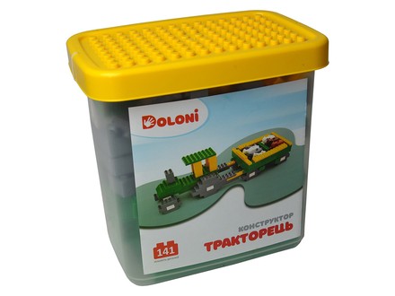 Конструктор DOLONI Тракторець в пластиковому боксі 141 дет (013888/41)