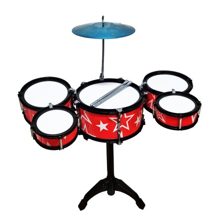 Іграшкова барабанна установка Drum Set Jazz 5 барабанів червона (1688RD)