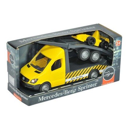 Іграшка дитяча Tigres Mercedes-Benz Sprinter Евакуатор з лафетом 1:24 жовтий (39741)