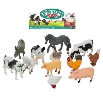 Набор животных Farm set, домашняя ферма 12 шт (TBS062)