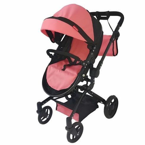 Коляска для куклы CARRELLO FORTUNA HOT PINK 2в1 с сумкой розовая (9695+BAG PINK)