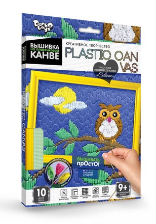 Вишивка на пластиковій канві Danko Toys PLASTIC CANVAS Совеня (рос.) (PC-01-10)