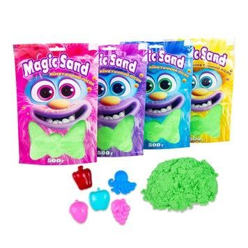 Песок кинетический Strateg Magic sand в пакете 500 г зеленый (39403-2)