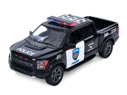 Игрушечная модель Kinsmart Ford F-150 Raptor 2022 Police 1:46 инерционная металлическая (KT5436WP)