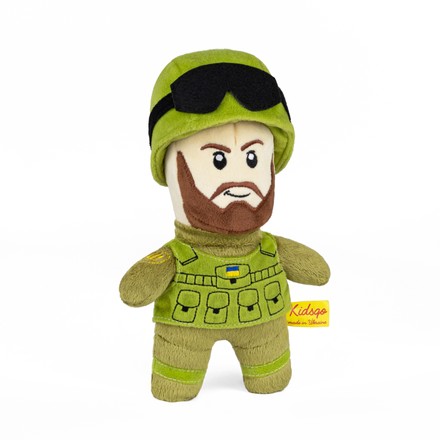 М'яка іграшка KidsQo солдат ЗСУ з бородою 25см (KD704)