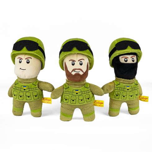 М'яка іграшка KidsQo солдат ЗСУ з бородою 25см (KD704)