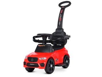 Каталка-толокар Mercedes із батьківською ручкою червона (M4855LR-3)